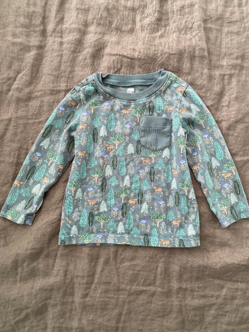 Tea Collection long sleeve tee forest print
